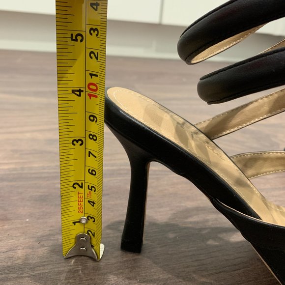 Black low heels sexy spiral ankle wrap size 5.5 women shoe for clubbing Party - Picture 7 of 8